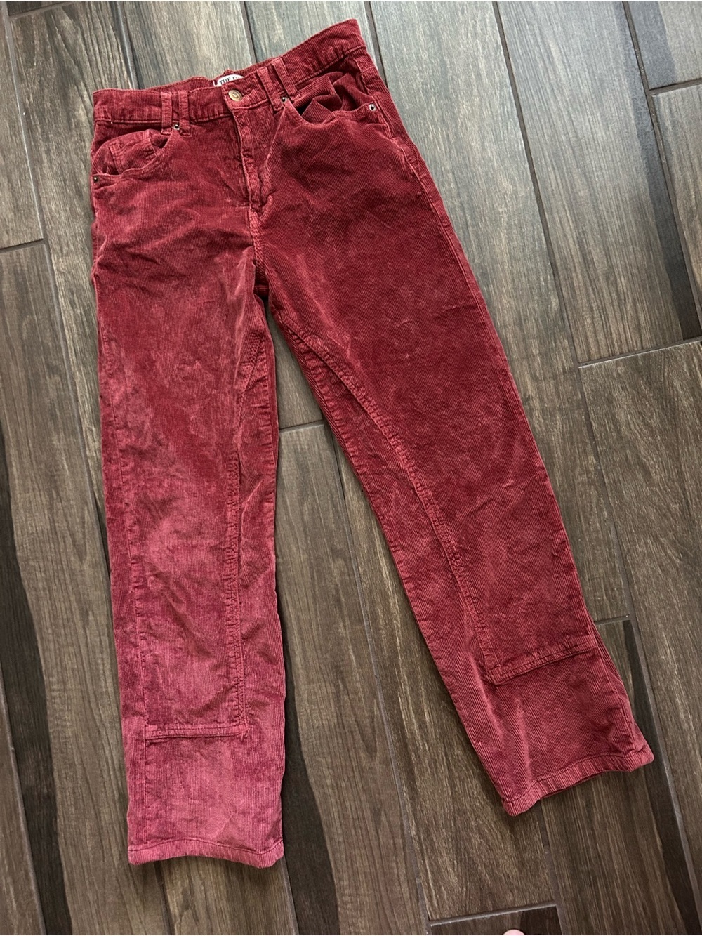 Free People We The Free Risk Taker Corduroy Straight Leg Pants in Red Sz 27 - Picture 2 of 9